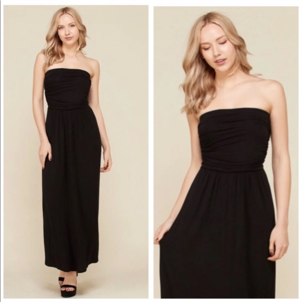 Bare Shoulder Maxi Dress plum - Picture 2 of 5